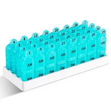 Load image into Gallery viewer, Daviky Monthly Pill Organizer 2 Times a Day, 30 Day Pill Box AM PM with Separate Container, One Month Medicine Case Twice a Day to Hold Vitamins, Supplements and Medication (Cyan)
