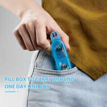 Load image into Gallery viewer, Daviky Monthly Pill Organizer 2 Times a Day, 30 Day Pill Box AM PM with Separate Container, One Month Medicine Case Twice a Day to Hold Vitamins, Supplements and Medication (Blue)