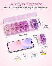 Load image into Gallery viewer, Daviky Weekly Pill Organizer 2 Times a Day, 7-Day AM PM Medicine Case, Travel-Friendly Pill Box for Fish Oils, Vitamins & Supplements