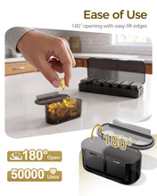 Load image into Gallery viewer, Daviky Pill Organizer 7 Day, Large Capacity Weekly Pill Box Once a Day | Portable Travel Medicine Case with Removable Daily Compartments, Easy Open Lids, Bold Labels, for Vitamin, Supplement, Black