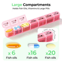 Load image into Gallery viewer, Daviky Monthly Pill Organizer 28 Day, 4 Week Pill Box with Removable Weekly Trays, Large BPA-Free Pill Organizer for Vitamins, Supplements and Medication, Travel Pill Case with Storage Box, Pink