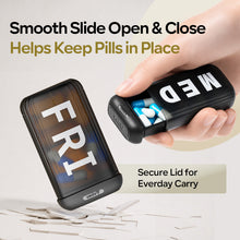 Load image into Gallery viewer, Daviky Pill Organizer 2 Times a Day, AM PM Pill Organizer 7 Day with 7 Removable Daily Cases, Weekly Pill Box with Large Print Labels, Easy Open Travel Pill Case for Vitamins and Medication, Black