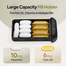 Load image into Gallery viewer, Daviky Pill Organizer 2 Times a Day, AM PM Pill Organizer 7 Day with 7 Removable Daily Cases, Weekly Pill Box with Large Print Labels, Easy Open Travel Pill Case for Vitamins and Medication, Black