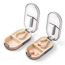 Load image into Gallery viewer, Daviky 2 PCS Pill Cutter Splitter with Removable Silicone Pad, Safe and Precise Cutting for Large, Small & Tiny Pills, Vitamins and Tablets, Stainless Steel Blade, Travel Size, BPA Free