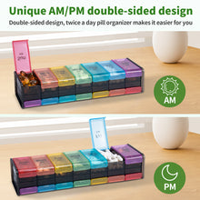 Load image into Gallery viewer, Daviky Extra Large Weekly Pill Organizer 2 Times a Day, XXL Pill Box 7 Day with AM PM Large Compartments, BPA-Free Daily Medicine Case, Jumbo Pill Holder for Fish Oils, Vitamins & Supplements