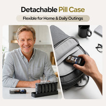 Load image into Gallery viewer, Daviky Pill Organizer 2 Times a Day, AM PM Pill Organizer 7 Day with 7 Removable Daily Cases, Weekly Pill Box with Large Print Labels, Easy Open Travel Pill Case for Vitamins and Medication, Black