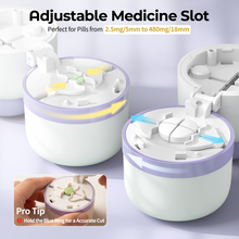 Load image into Gallery viewer, Daviky Pill Cutter 1/4, Adjustable Pill Cutter Splitter for Small and Tiny Pills with Accurate Alignment, Dual Safety Blades, Tablet Cutter for Small or Large Pills, Vitamins, Medication