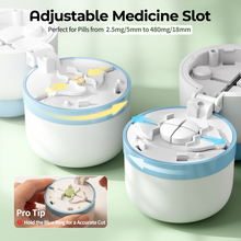 Load image into Gallery viewer, Daviky Pill Cutter 1/4, Adjustable Pill Cutter Splitter for Small and Tiny Pills with Accurate Alignment, Dual Safety Blades, Tablet Cutter for Small or Large Pills, Vitamins, Medication, Easy to Use