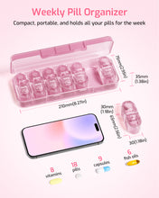 Load image into Gallery viewer, Daviky Weekly Pill Organizer 2 Times a Day, 7-Day AM PM Medicine Case, Travel-Friendly Pill Box for Fish Oils, Vitamins & Supplements