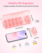 Load image into Gallery viewer, Daviky Weekly Pill Organizer 2 Times a Day, 7-Day AM PM Medicine Case, Travel-Friendly Pill Box for Fish Oils, Vitamins & Supplements