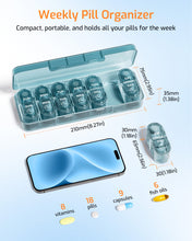 Load image into Gallery viewer, Daviky Weekly Pill Organizer 2 Times a Day, 7-Day AM PM Medicine Case, Travel-Friendly Pill Box for Fish Oils, Vitamins & Supplements