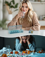 Load image into Gallery viewer, Daviky Weekly Pill Organizer 2 Times a Day, 7-Day AM PM Medicine Case, Travel-Friendly Pill Box for Fish Oils, Vitamins & Supplements