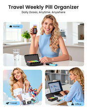 Load image into Gallery viewer, Daviky Weekly Pill Organizer 1 Time a Day, Travel Drawer-Style Pill Box for Daily Medication, 7-Day Pill Case, Compact &amp; Portable, Ideal for Vitamins, Fish Oils &amp; Supplements

