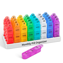 Load image into Gallery viewer, Daviky Monthly Pill Organizer 3 Times a Day, 30 Day Pill Organizer with Small Pill Box, One Month Medicine Organizer, 31 Day Pill Case Pill Container to Hold Vitamin, Supplement and Medication

