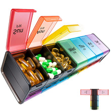Load image into Gallery viewer, Daviky Extra Large Weekly Pill Organizer 2 Times a Day, XXL Pill Box 7 Day with AM PM Large Compartments, BPA-Free Daily Medicine Case, Jumbo Pill Holder for Fish Oils, Vitamins &amp; Supplements
