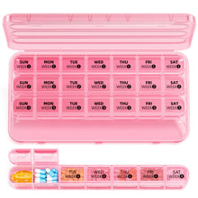 Load image into Gallery viewer, Daviky Monthly Pill Organizer 28 Day, 4 Week Pill Box with Removable Weekly Trays, Large BPA-Free Pill Organizer for Vitamins, Supplements and Medication, Travel Pill Case with Storage Box, Pink
