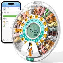 Load image into Gallery viewer, Daviky Automatic Pill Dispenser, 28 Compartments, App and Alarms, Yellow. Bluetooth App Setup, Physical Button Controls, 1-6 Doses Daily, Sound and Light Alerts, Large LCD（副本）
