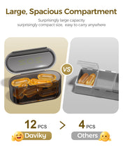 Load image into Gallery viewer, Daviky Pill Organizer 7 Day, Large Capacity Weekly Pill Box Once a Day | Portable Travel Medicine Case with Removable Daily Compartments, Easy Open Lids, Bold Labels, for Vitamin, Supplement, Black
