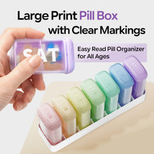 Load image into Gallery viewer, Daviky Pill Organizer 2 Times a Day, AM PM Pill Organizer 7 Day with 7 Removable Daily Cases, Weekly Pill Box with Large Print Labels, Easy Open Travel Pill Case for Vitamins and Medication, Rainbow

