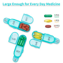 Load image into Gallery viewer, Daviky Monthly Pill Organizer 2 Times a Day, 30 Day Pill Box AM PM with Separate Container, One Month Medicine Case Twice a Day to Hold Vitamins, Supplements and Medication (Cyan)
