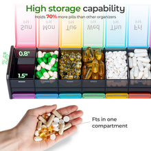 Load image into Gallery viewer, Daviky Extra Large Weekly Pill Organizer 2 Times a Day, XXL Pill Box 7 Day with AM PM Large Compartments, BPA-Free Daily Medicine Case, Jumbo Pill Holder for Fish Oils, Vitamins &amp; Supplements
