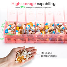 Load image into Gallery viewer, Daviky Extra Large Weekly Pill Organizer 2 Times a Day, XXL Pill Box 7 Day with AM PM Large Compartments, BPA-Free Daily Medicine Case, Jumbo Pill Holder for Fish Oils, Vitamins &amp; Supplements
