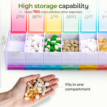 Load image into Gallery viewer, Daviky Extra Large Weekly Pill Organizer 2 Times a Day, XXL Pill Box 7 Day with AM PM Large Compartments, BPA-Free Daily Medicine Case, Jumbo Pill Holder for Fish Oils, Vitamins &amp; Supplements
