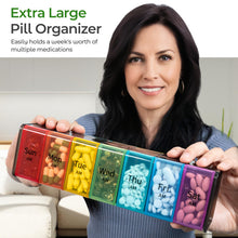 Load image into Gallery viewer, Daviky Extra Large Weekly Pill Organizer 2 Times a Day, XXL Pill Box 7 Day with AM PM Large Compartments, BPA-Free Daily Medicine Case, Jumbo Pill Holder for Fish Oils, Vitamins &amp; Supplements
