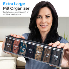Load image into Gallery viewer, Daviky Extra Large Weekly Pill Organizer 2 Times a Day, XXL Pill Box 7 Day with AM PM Large Compartments, BPA-Free Daily Medicine Case, Jumbo Pill Holder for Fish Oils, Vitamins &amp; Supplements
