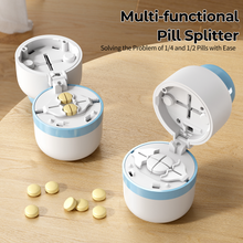 Load image into Gallery viewer, Daviky Pill Cutter Splitter for Small and Tiny Pills, Dual Safety Blades, Adjustable Pill Cutters for Small or Large Pills, Precise 1/4, 1/2 Tablet Cutter, Built-in Storage, Portable &amp; Senior-Friendly
