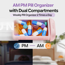 Load image into Gallery viewer, Daviky Pill Organizer 2 Times a Day, AM PM Pill Organizer 7 Day with 7 Removable Daily Cases, Weekly Pill Box with Large Print Labels, Easy Open Travel Pill Case for Vitamins and Medication, Rainbow
