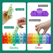Load image into Gallery viewer, Daviky Monthly Pill Organizer 4 Times a Day, 30 Day Pill Organizer with Daily Pill Box Organizer, One Month Medicine Pill Case, 31 Day Pill Container Pill Holder to Hold Supplement and Medication
