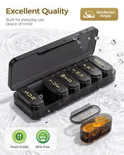 Load image into Gallery viewer, Daviky Pill Organizer 7 Day, Large Capacity Weekly Pill Box Once a Day | Portable Travel Medicine Case with Removable Daily Compartments, Easy Open Lids, Bold Labels, for Vitamin, Supplement, Black
