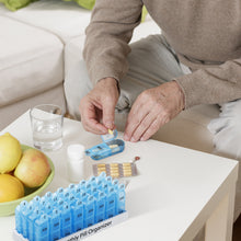 Load image into Gallery viewer, Daviky Monthly Pill Organizer 2 Times a Day, 30 Day Pill Box AM PM with Separate Container, One Month Medicine Case Twice a Day to Hold Vitamins, Supplements and Medication (Blue)
