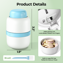 Load image into Gallery viewer, Daviky Pill Cutter Splitter for Small and Tiny Pills, Dual Safety Blades, Adjustable Pill Cutters for Small or Large Pills, Precise 1/4, 1/2 Tablet Cutter, Built-in Storage, Portable &amp; Senior-Friendly
