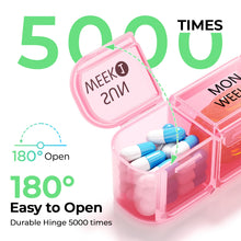 Load image into Gallery viewer, Daviky Monthly Pill Organizer 28 Day, 4 Week Pill Box with Removable Weekly Trays, Large BPA-Free Pill Organizer for Vitamins, Supplements and Medication, Travel Pill Case with Storage Box, Pink
