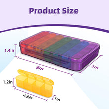 Load image into Gallery viewer, Daviky Weekly Pill Organizer 4 Times a Day, Large 7 Day Pill Box Portable for Travel, Medicine Organizer Box with Removable Individual Pill Containers to Hold Vitamins, Supplements and Medication

