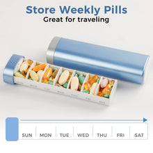 Load image into Gallery viewer, Pill Organizer 7 Day, Daviky Pill Box, Daily Travel Pill Case, Weekly Cute Pill Holder to Hold Medicines, Vitamins, Pills, Supplements (Blue)
