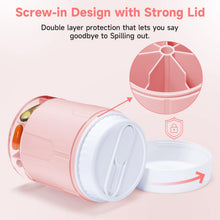 Load image into Gallery viewer, Daviky Pill Bottle Organizer, Supplement Organizer with 7 Large Compartments, Travel Pill Dispenser Round Pill Box with Two Lids(Pink+White)
