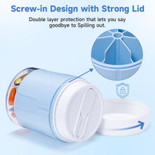 Load image into Gallery viewer, Daviky Pill Bottle Organizer, Supplement Organizer with 7 Large Compartments, Travel Pill Dispenser Round Pill Box with Two Lids(Blue)
