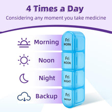 Load image into Gallery viewer, Daviky Weekly Pill Organizer 4 Times a Day, Large 7 Day Pill Box Portable for Travel, Medicine Organizer Box with Removable Individual Pill Containers to Hold Vitamins, Supplements and Medication
