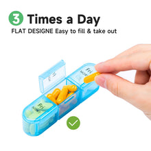 Load image into Gallery viewer, Daviky Weekly Pill Organizer 3 Times a Day, Pill Organizer 3 Times a Day, Large 7 Day Box with Separate Container, Pill Cases Organizers 7 Day, Daily Medicine Organizer to Hold Vitamins (Green)
