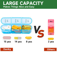 Load image into Gallery viewer, Daviky Weekly Pill Organizer 3 Times a Day, Pill Box 3 Times a Day, Daviky Travel Pill Box 7 Day with Large Pill Containers, Pill Cases Organizers 7 Day, Daily Medicine Organizer to Hold Medication
