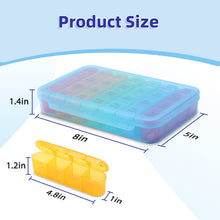 Load image into Gallery viewer, Daviky Pill Organizer, Daily Pill Box 7 Day, Weekly Pill Organizer 4 Times a Day, Large Travel Pill Case with 28 Compartment to Hold Medicine, Vitamin and Supplement (Blue)
