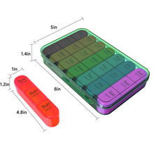 Load image into Gallery viewer, Daviky Weekly Pill Organizer 3 Times a Day, Pill Organizer 3 Times a Day, Large 7 Day Box with Separate Container, Pill Cases Organizers 7 Day, Daily Medicine Organizer to Hold Vitamins (Green)
