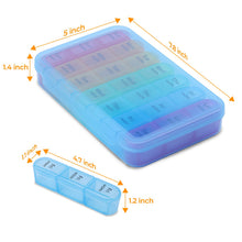 Load image into Gallery viewer, Daviky Pill Organizer Travel, Weekly Pill Organizer 3 Times a Day, Pill Box 7 Day, Pill Cases Organizers 7 Day, Daily Pill Box Organizer, Medicine Organizer to Hold Vitamins and Medication (Blue)
