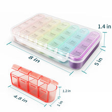 Load image into Gallery viewer, Daviky Weekly Pill Organizer 4 Times a Day, Pill Box 7 Day, Medicine Organizer Portable for Travel with Removable Individual Pill Case Pill Container to Hold Daily Vitamin, Supplement and Medication
