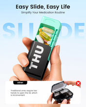 Load image into Gallery viewer, Daviky Weekly Pill Organizer 1 Time a Day, Travel Drawer-Style Pill Box for Daily Medication, 7-Day Pill Case, Compact &amp; Portable, Ideal for Vitamins, Fish Oils &amp; Supplements
