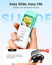 Load image into Gallery viewer, Daviky Weekly Pill Organizer 1 Time a Day, Travel Drawer-Style Pill Box for Daily Medication, 7-Day Pill Case, Compact &amp; Portable, Ideal for Vitamins, Fish Oils &amp; Supplements

