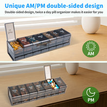 Load image into Gallery viewer, Daviky Extra Large Weekly Pill Organizer 2 Times a Day, XXL Pill Box 7 Day with AM PM Large Compartments, BPA-Free Daily Medicine Case, Jumbo Pill Holder for Fish Oils, Vitamins &amp; Supplements
